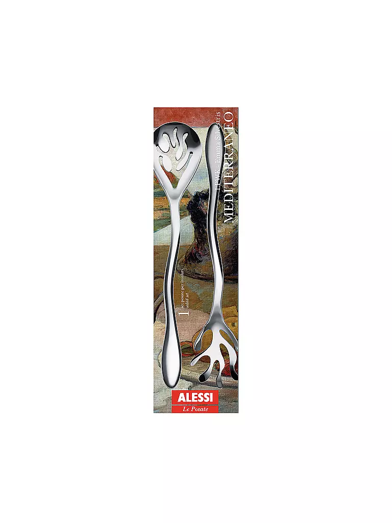 ALESSI Salatbesteck Mediterraneo Edelstahl silber