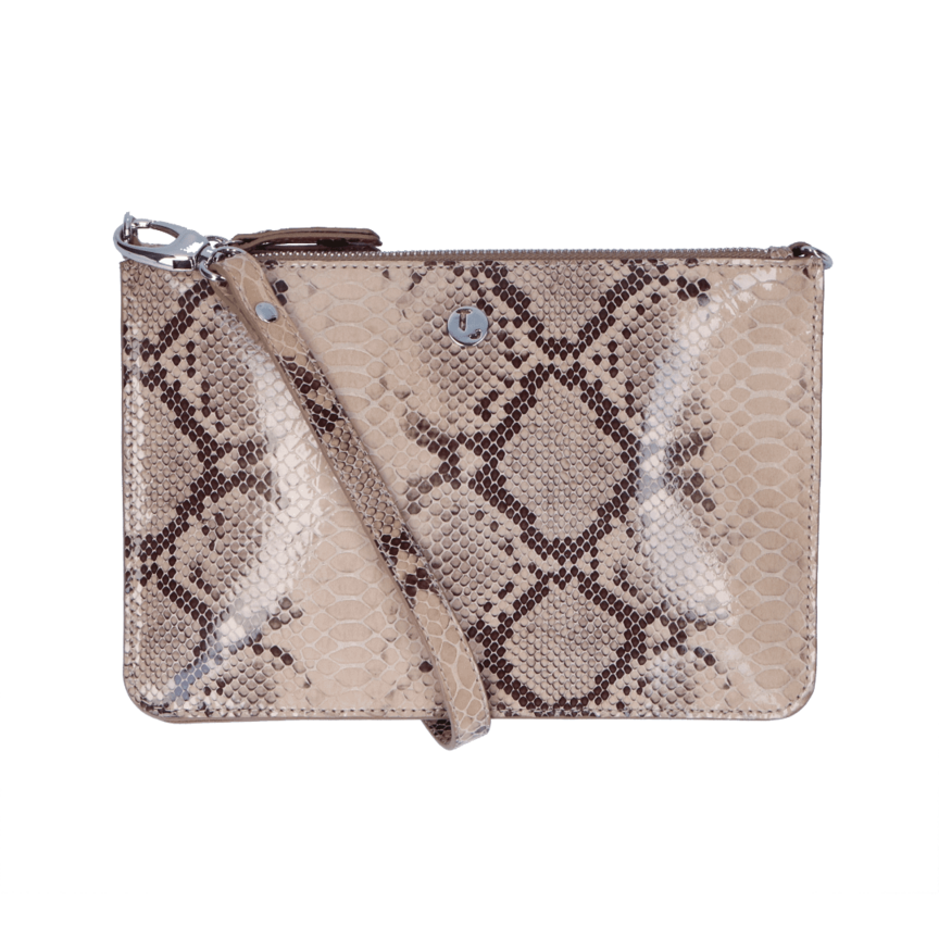By LouLou Crossbody Clutch Serpentes Beige Silver