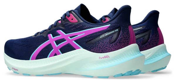 Chaussures Running Asics GT-2000 12 Bleu/Rose Femme