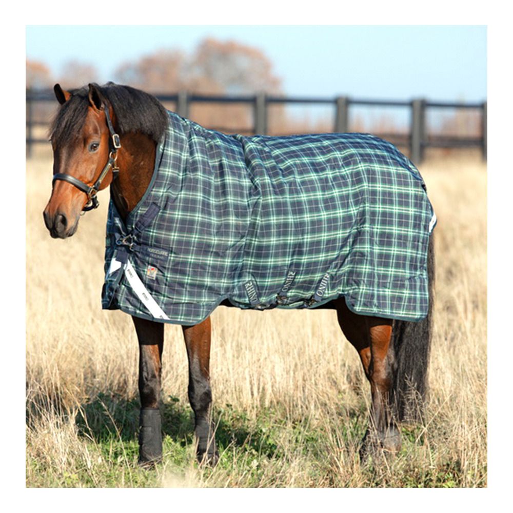 Horseware RHINO WUG 450G - Couverture de paddock hunter check/navy/green