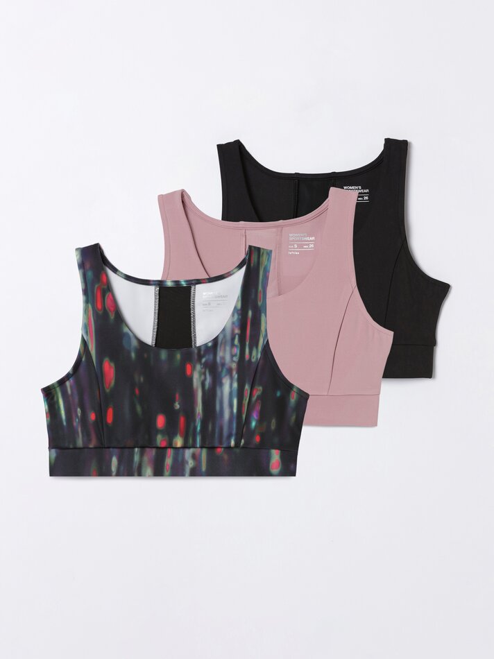 Conjunto de 3 camisetas esportivas combinando - Rosa