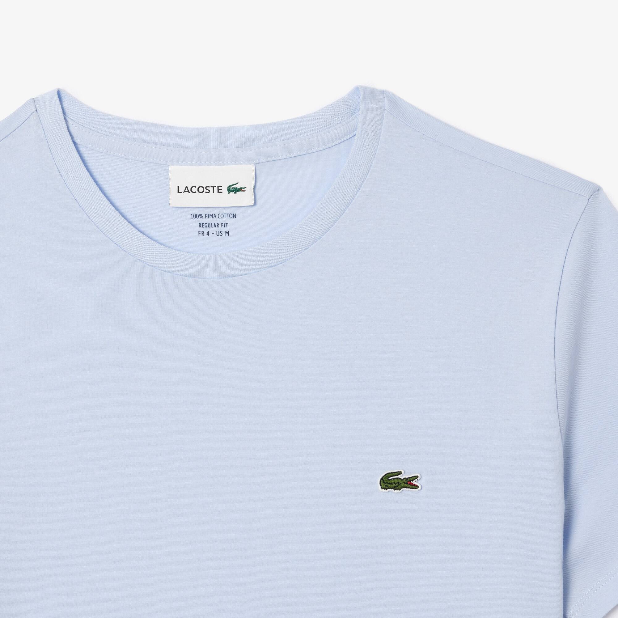 Rundhals-Shirt aus Pima-Baumwolljersey T-Shirts - Blau - Lacoste - Herren