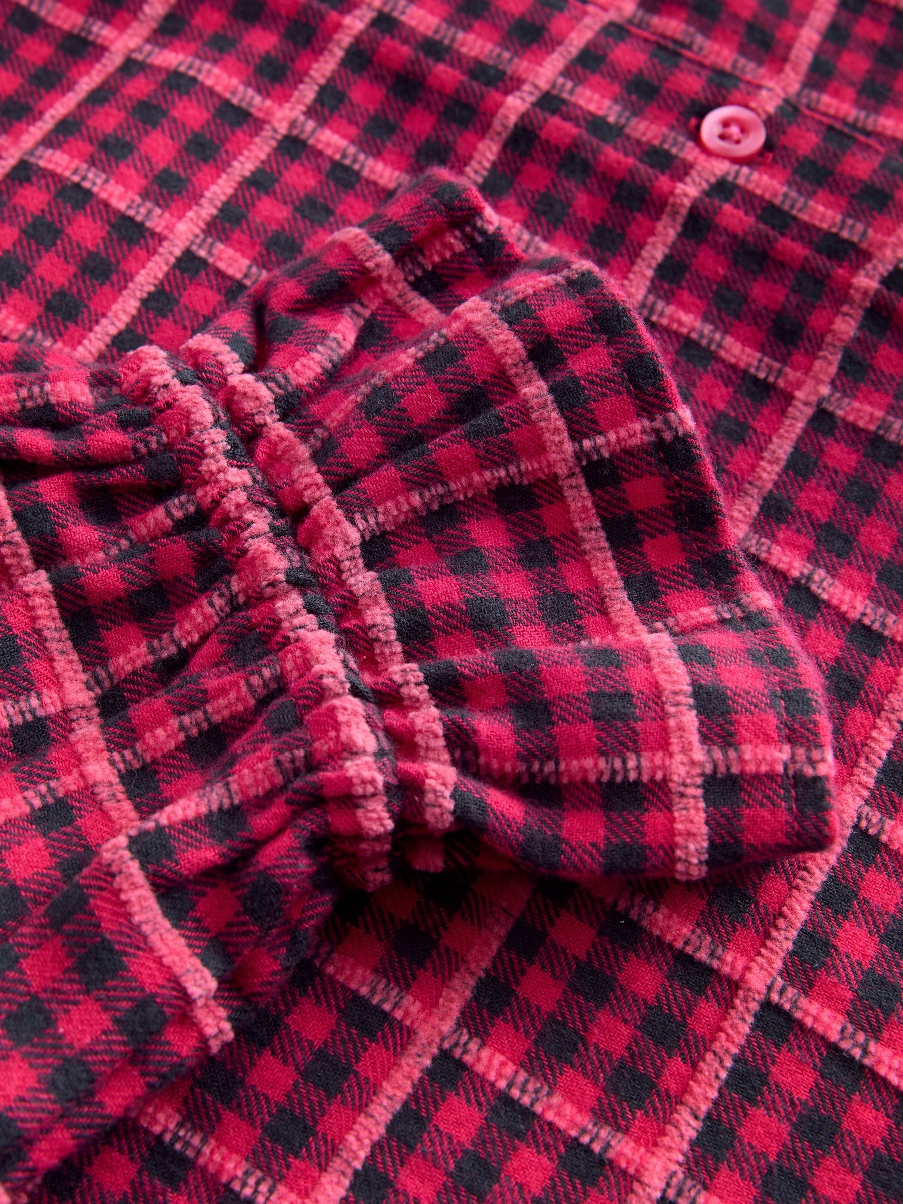 Roze gingham - Flannelen pyjama met knopen