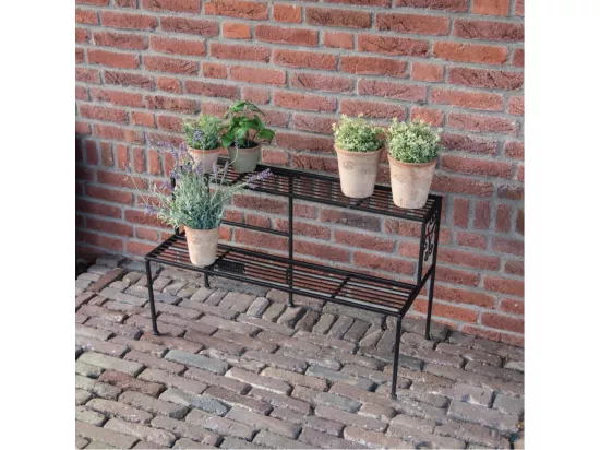 Etagère à plantes pliante en fer 2 niveaux