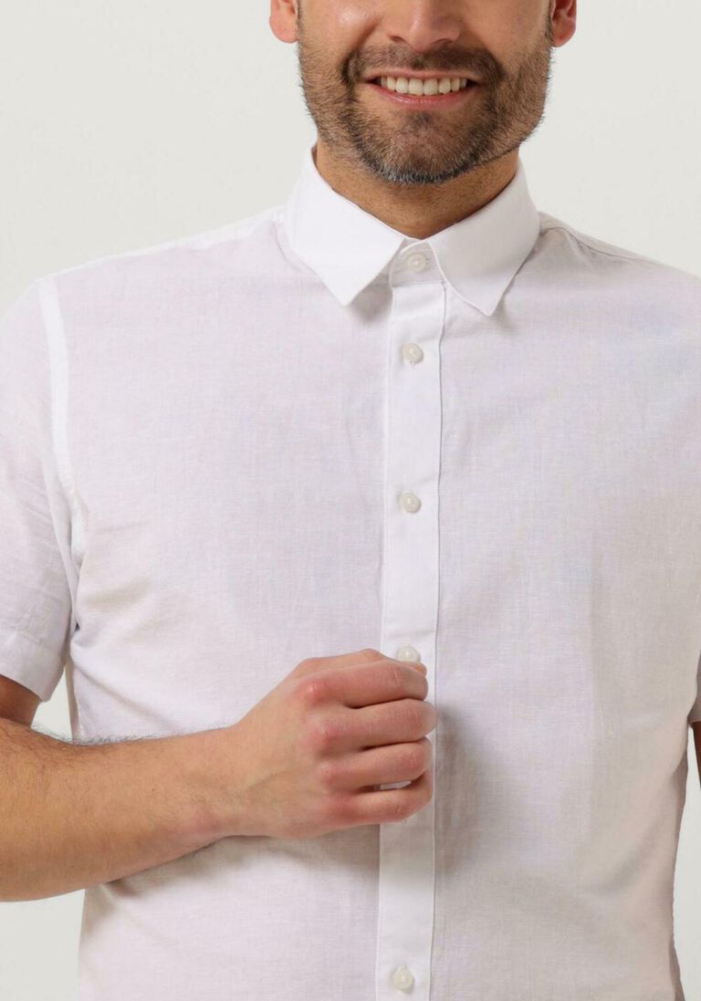 SELECTED HOMME witte selected homme casual overhemd slhslimnew-linen shirts ss classic w