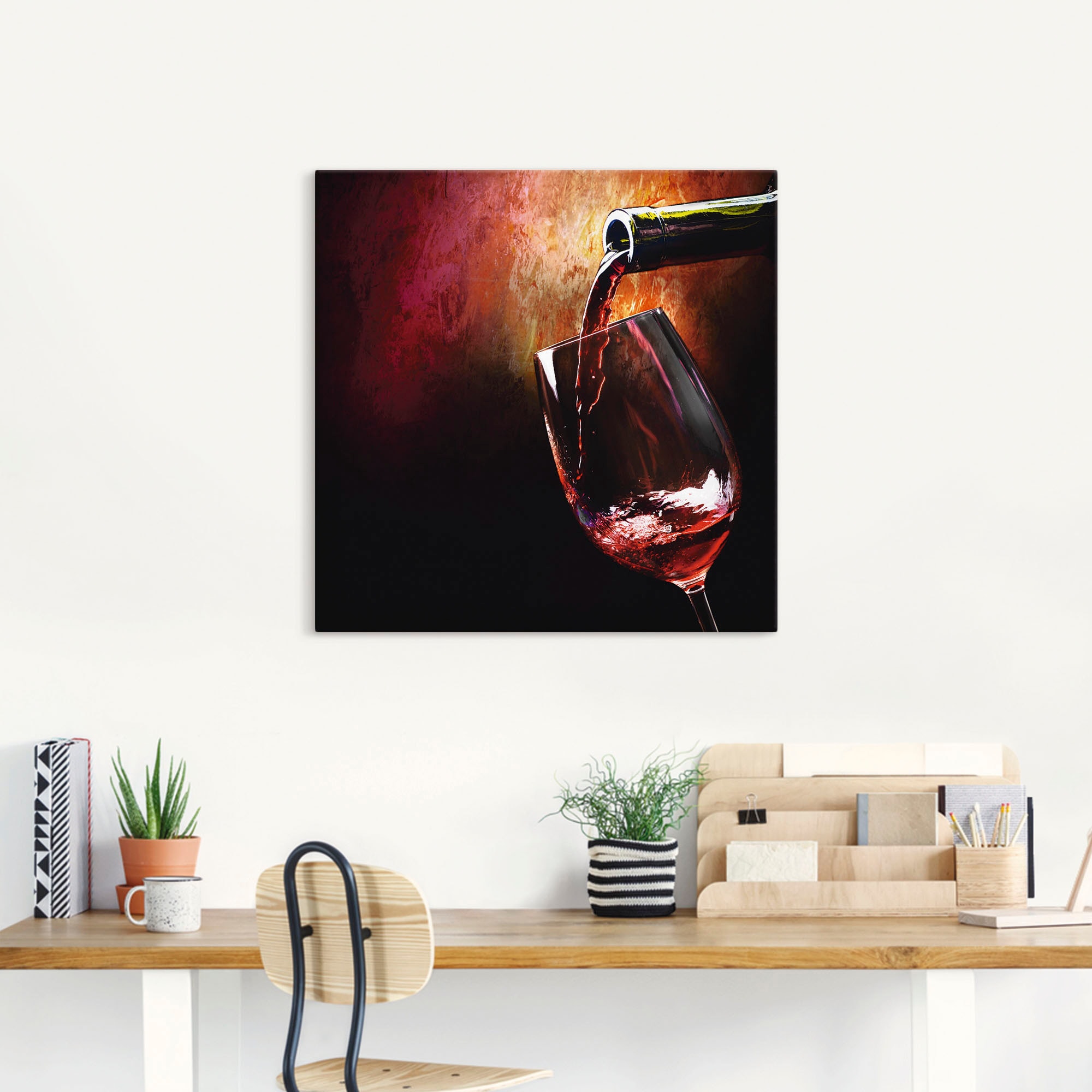 Artland Leinwandbild »Wein - Rotwein« Getränke 1 Stk. tlg. als Alubild, Outdoorbild, Leinwandbild, Poster, Wandaufkleber