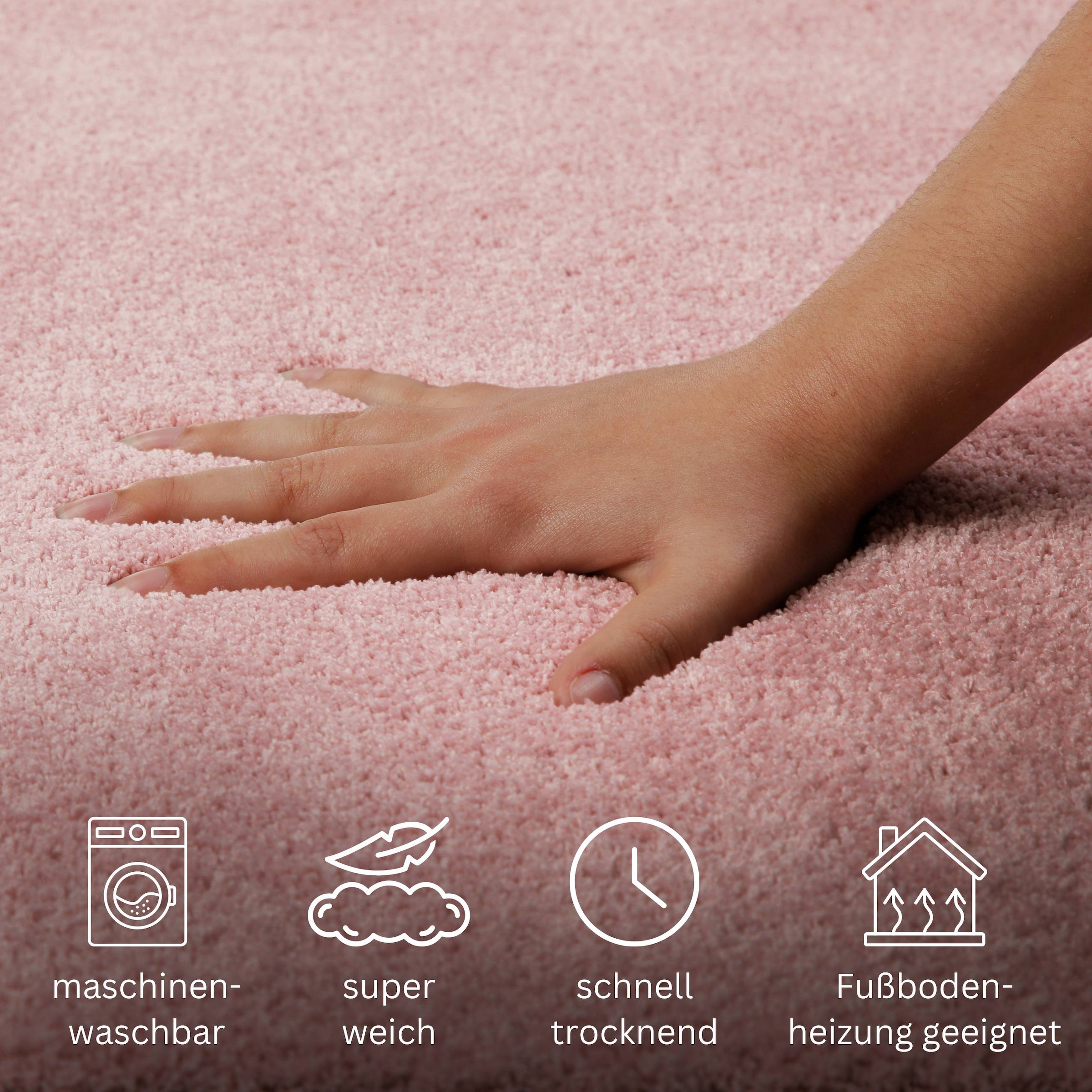 GOODproduct Badematte »Neele« Höhe 20 mm rutschhemmend beschichtet schnell trocknend Badteppich, getuftet, modern, Uni, antirutsch, flauschig, Hochflor