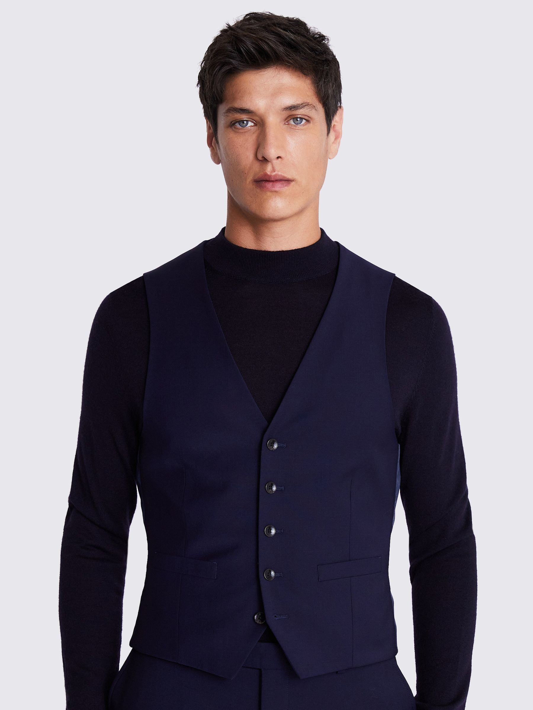 Inktblauw - DKNY Slim Fit Performance Waistcoat