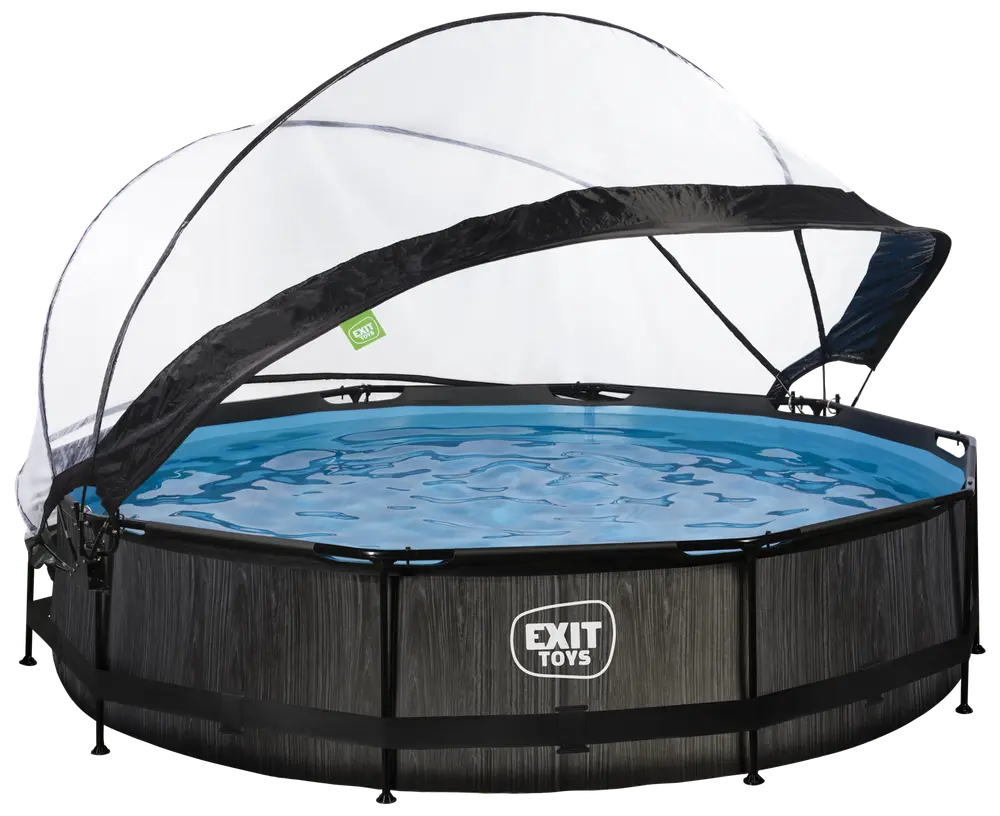 EXIT TOYS Pool Ø360x76 cm med pumpe og skærm - sort