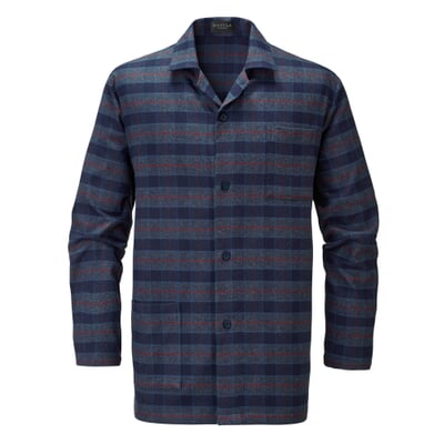 Herren-Flanellpyjama, Blau-Rot