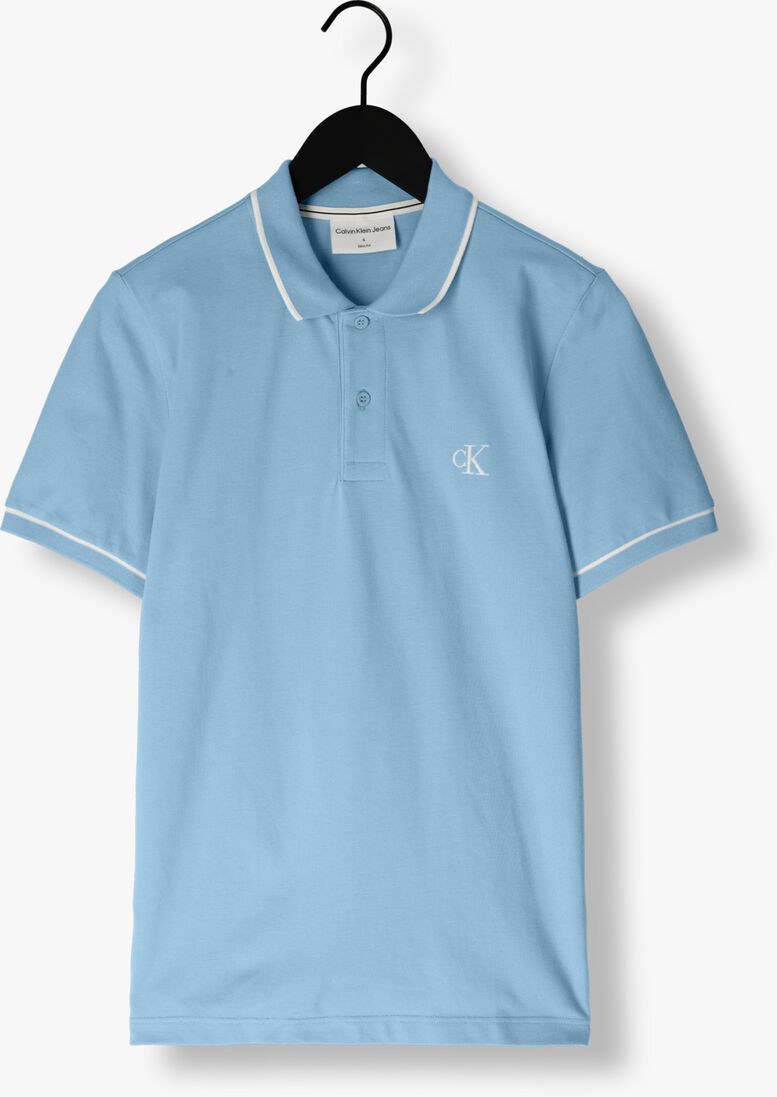 CALVIN KLEIN lichtblauwe calvin klein polo tipping slim polo