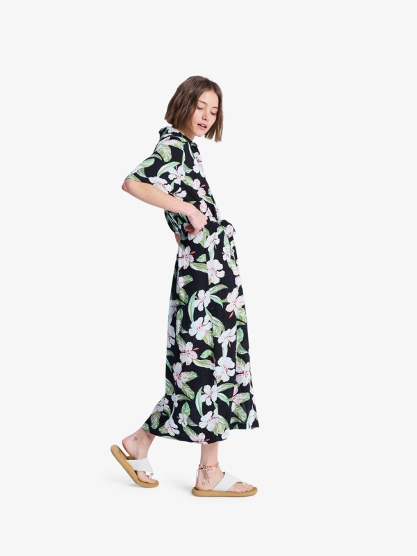 Island Escape Robe midi Noir Femme