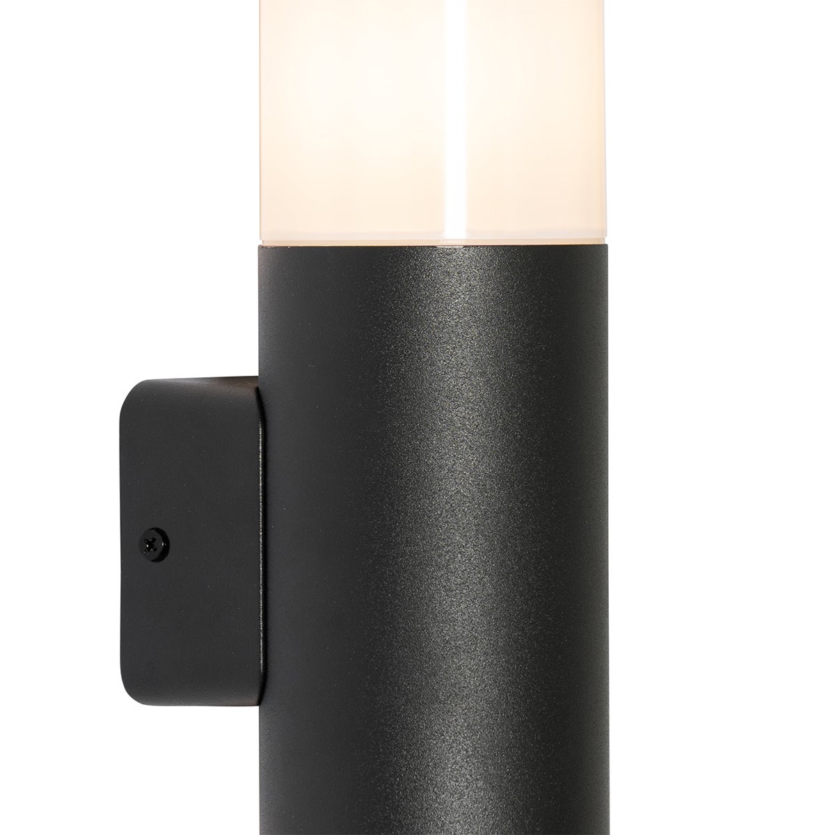 Buitenwandlamp, zwart met opaal kap, 2-lichts, IP44 - Odense