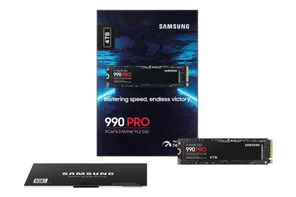 Samsung 990 PRO MZ-V9P4T0BW - SSD - krypteret - 4 TB - intern - M.2 2280 - PCIe 4.0 x4 (NVMe) - 256-bit AES - TCG Opal Encryption