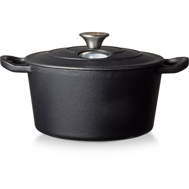 Herman den Blijker braadpan met thermometer - gietijzer - Ø 24 cm - zwart