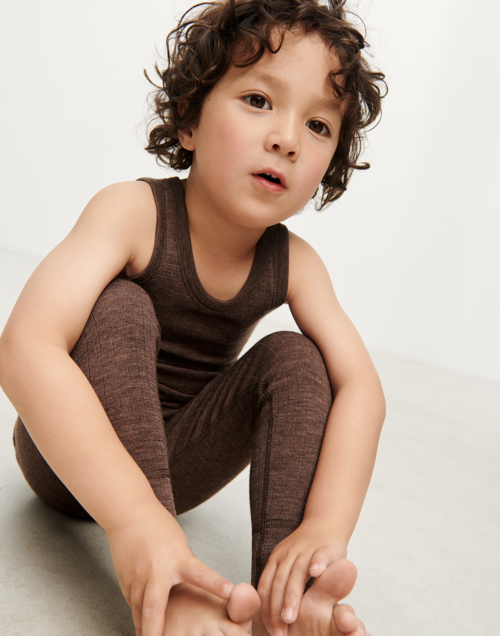 Legging van merinowol voor kinderen in Zwart