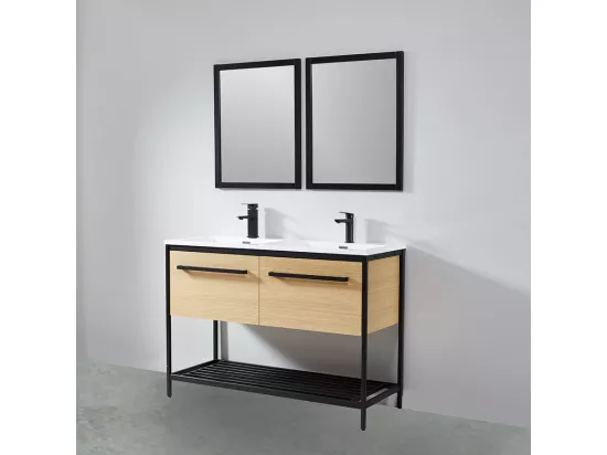 Pack de 2 miroirs rectangulaires NEO 56x70cm avec cadre noir mat