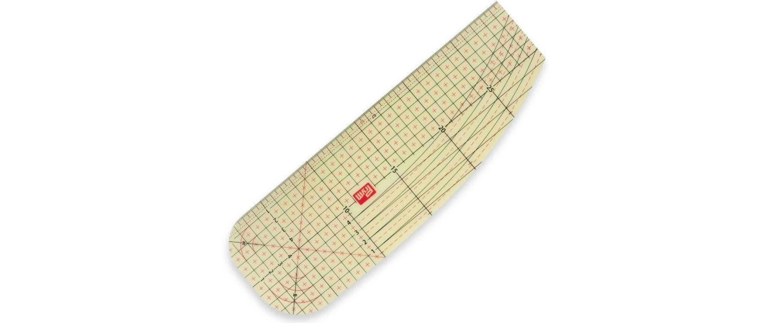 Bügellineal 30 x 10 cm, TransparentLineal zum Bügeln für Nähvorbereitungen