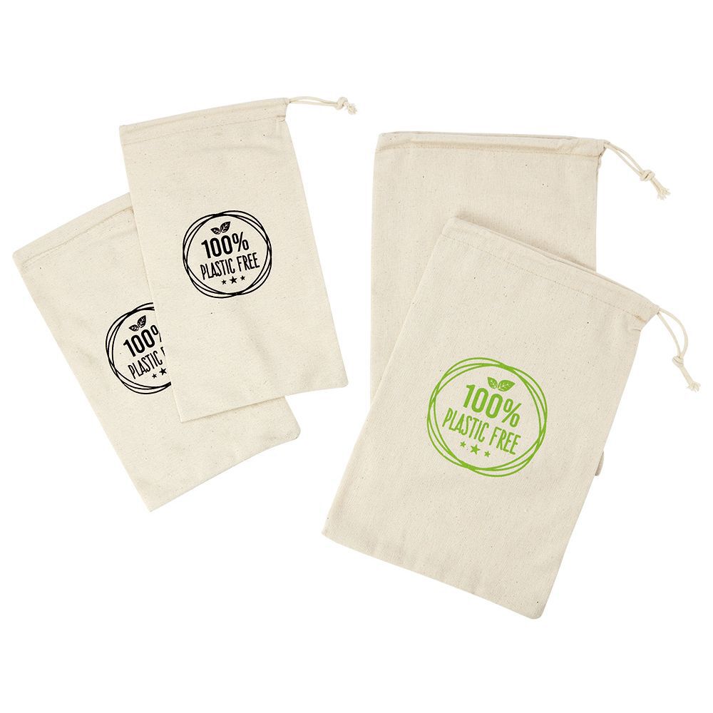 Sac à vrac en coton réutilisables x4