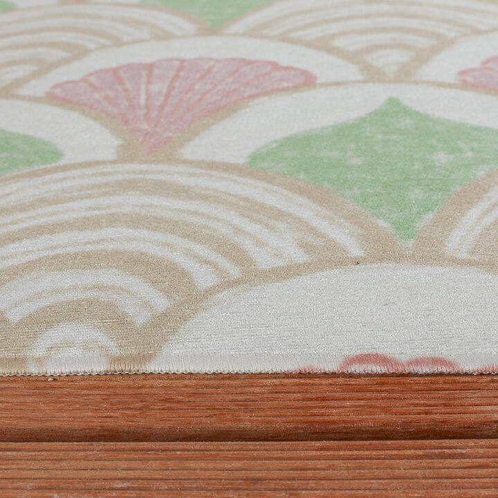 Buitenvloerkleed - Oasis Shell Roze/Groen | OEKO-TEX & Wasbaar