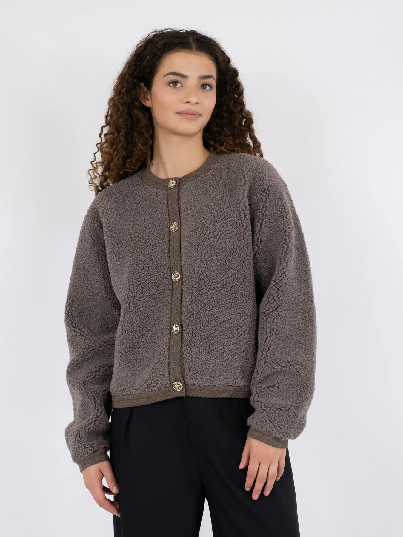 Neo Noir Limo Fluffy Knit Cardigan iron