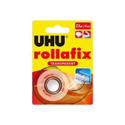 UHU rollafix - Distributeur avec ruban de bureau transparent 19 mm x 7,5 m