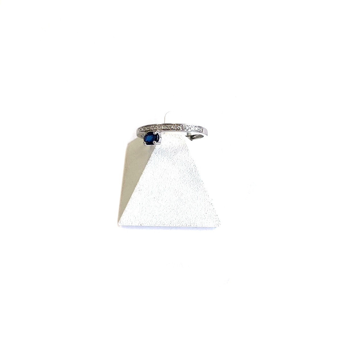 Bague d'occasion or 375 blanc saphir et diamant