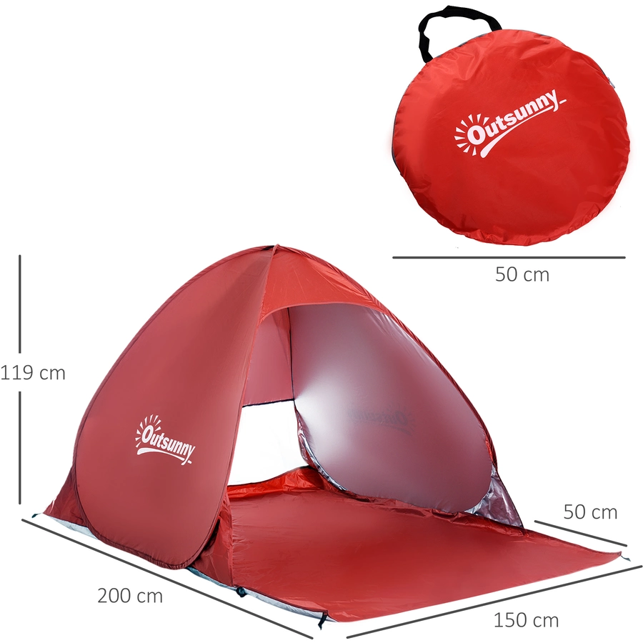 Outsunny Pop-Up Zelt für 2 Personen rot