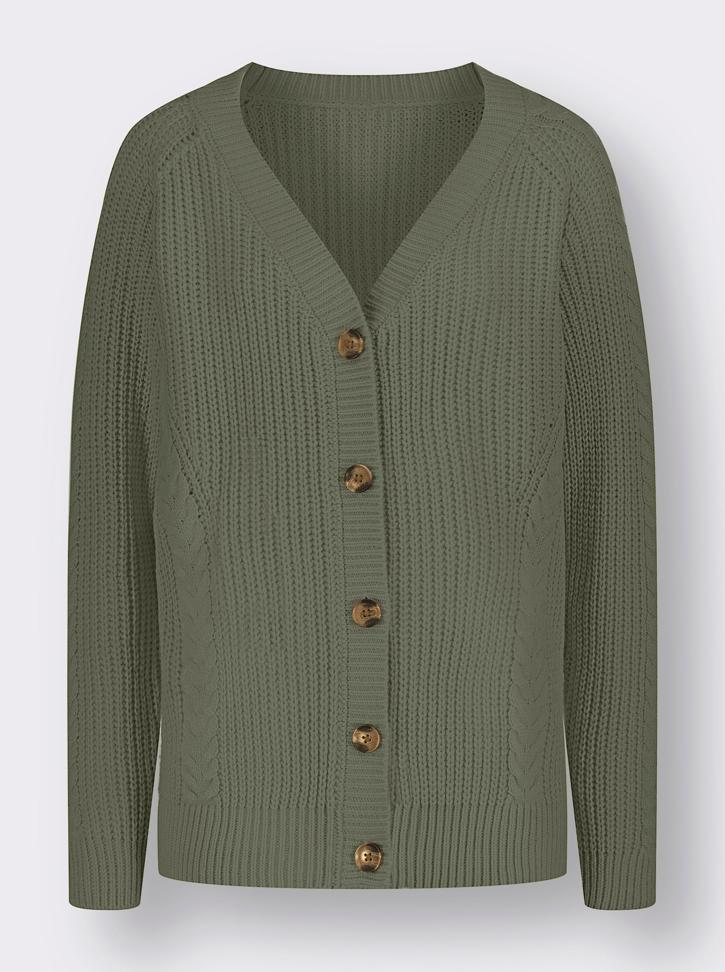 Strickjacke mit Zopfmuster