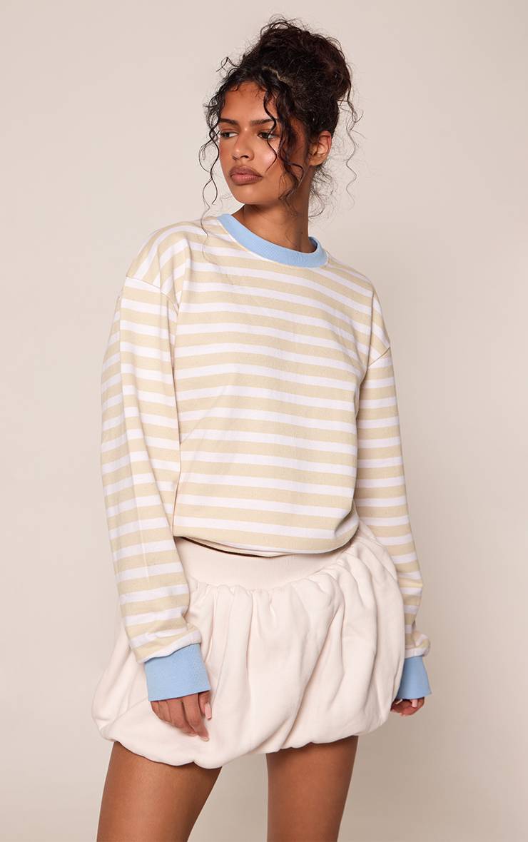 Crème Jupe-short Mini Bouffante En Molleton Doublé