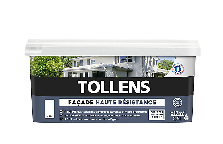 Peinture extérieure façade Tollens haute résistance blanc 2,5L