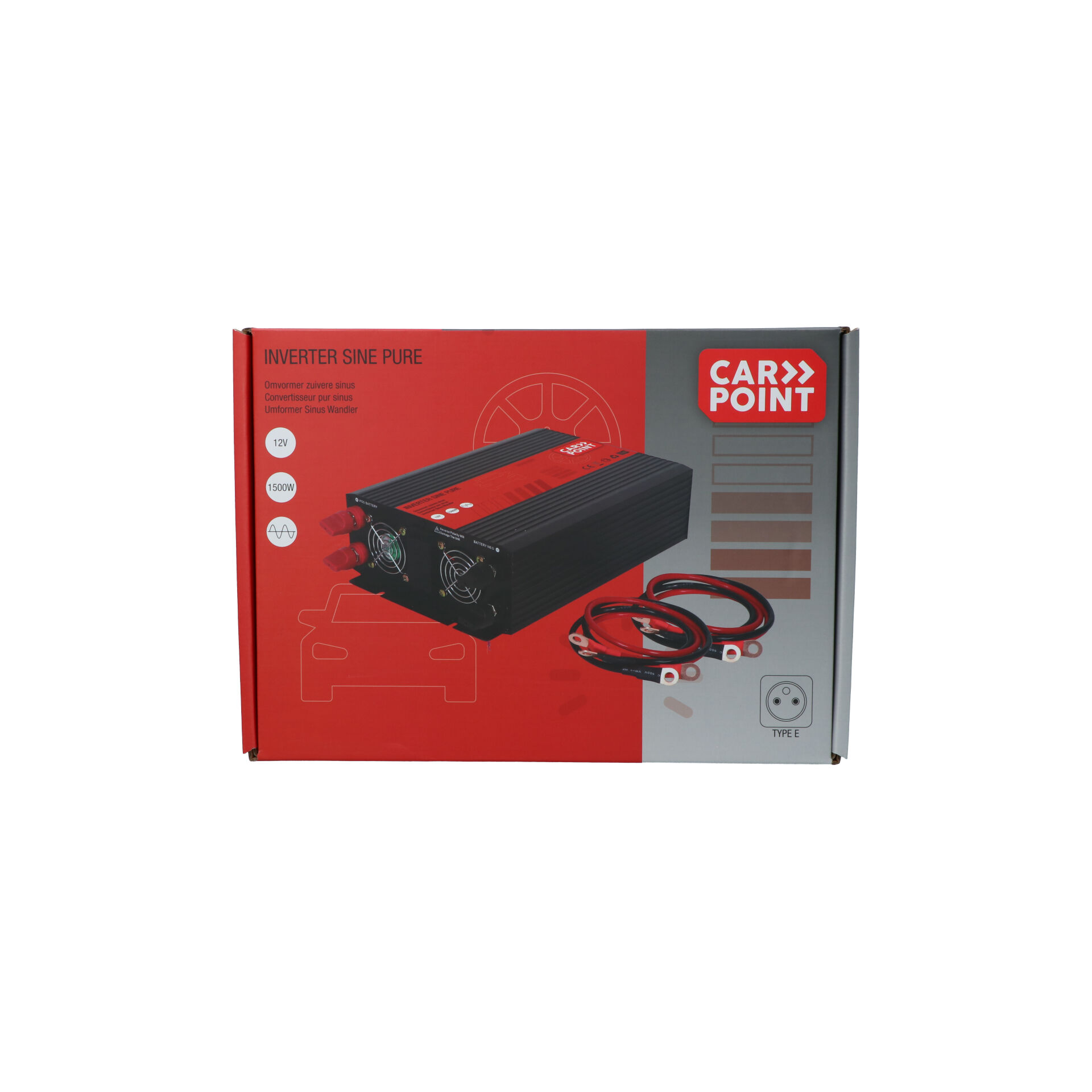 Carpoint 12V>230V Frans Pure Sinus Omvormer - 1500 Watt