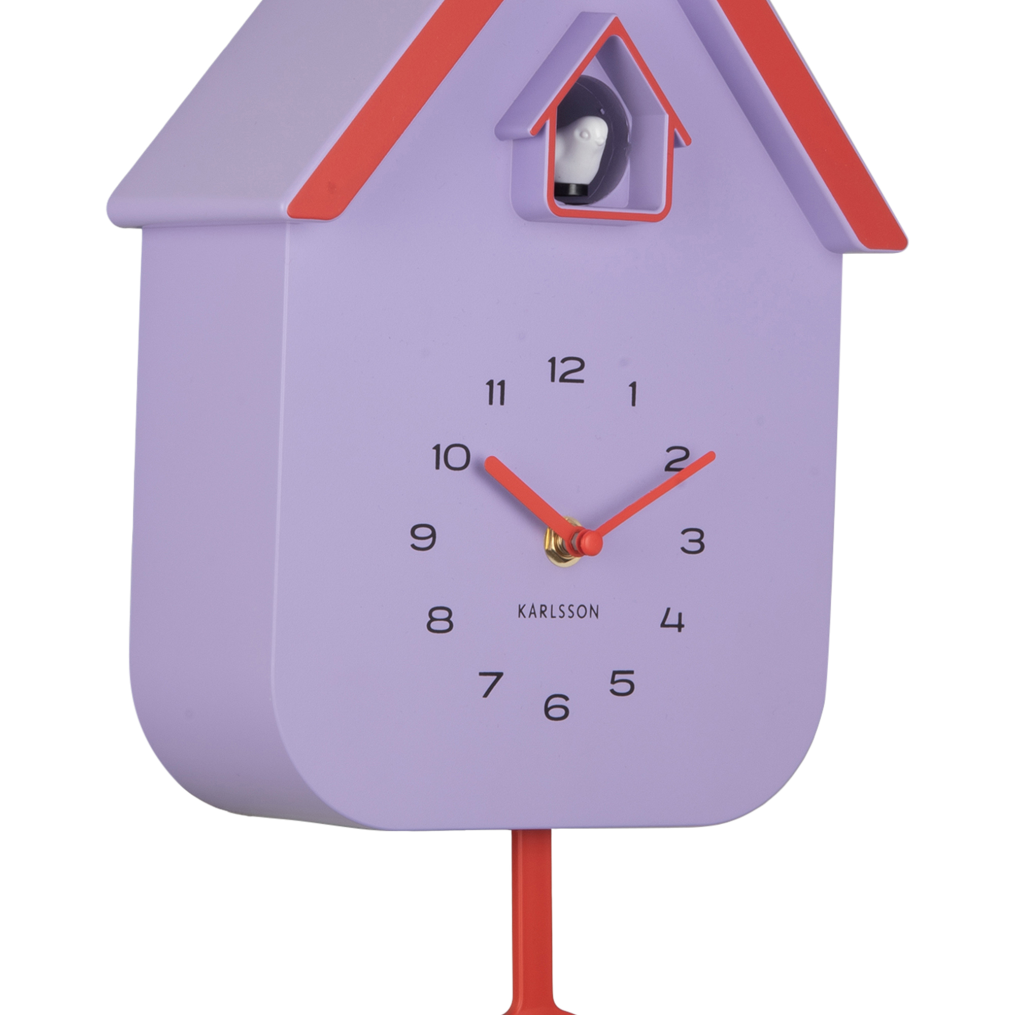 Wandklok Dupla Color Koekoek Paars Oranje