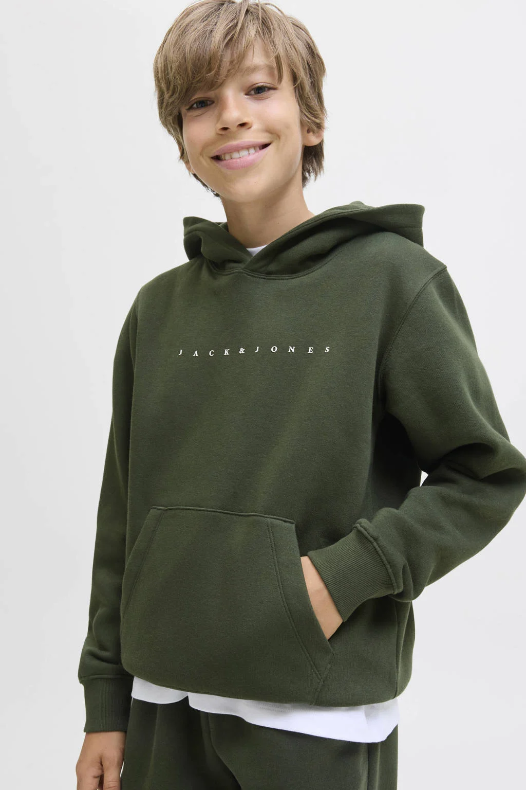 JACK & JONES JUNIOR hoodie donkergroen