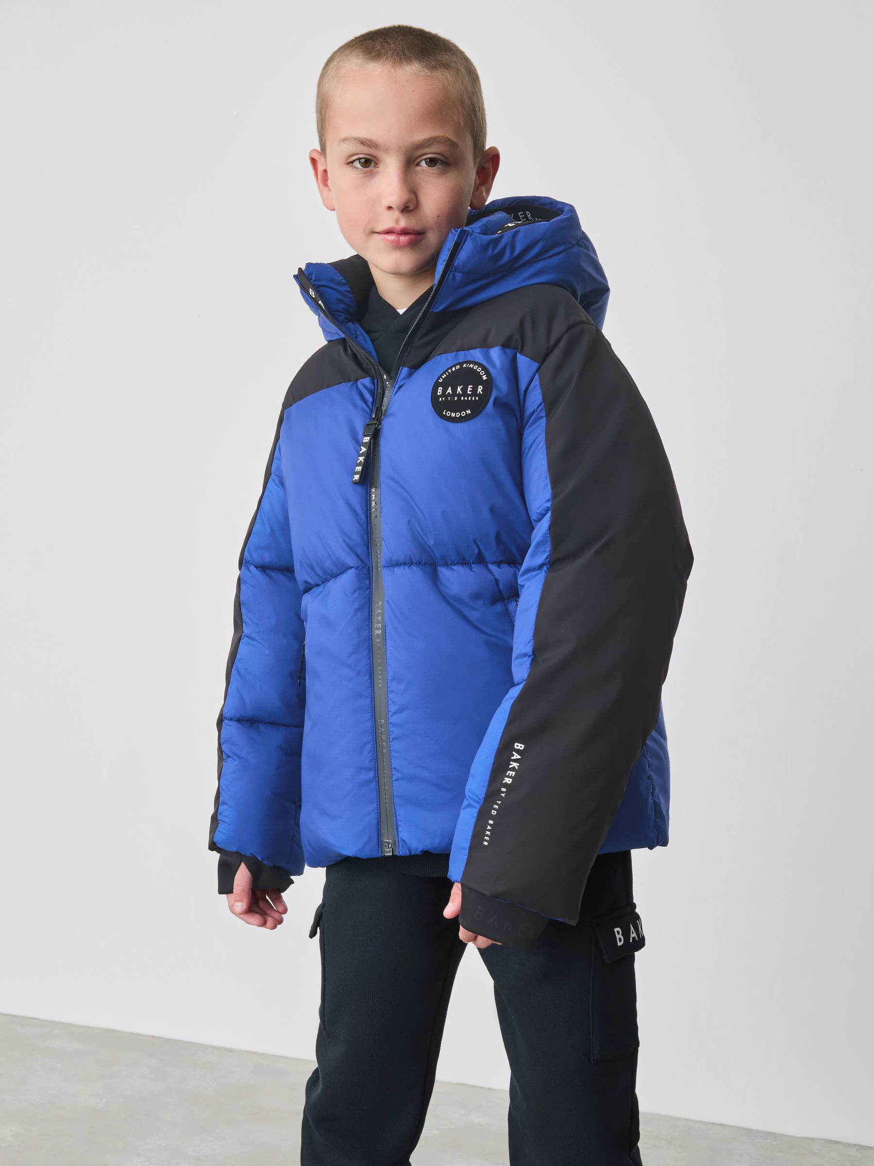Blauw/Zwart - Baker By Ted Baker Shower Resistant Colourblock Padded Jackets