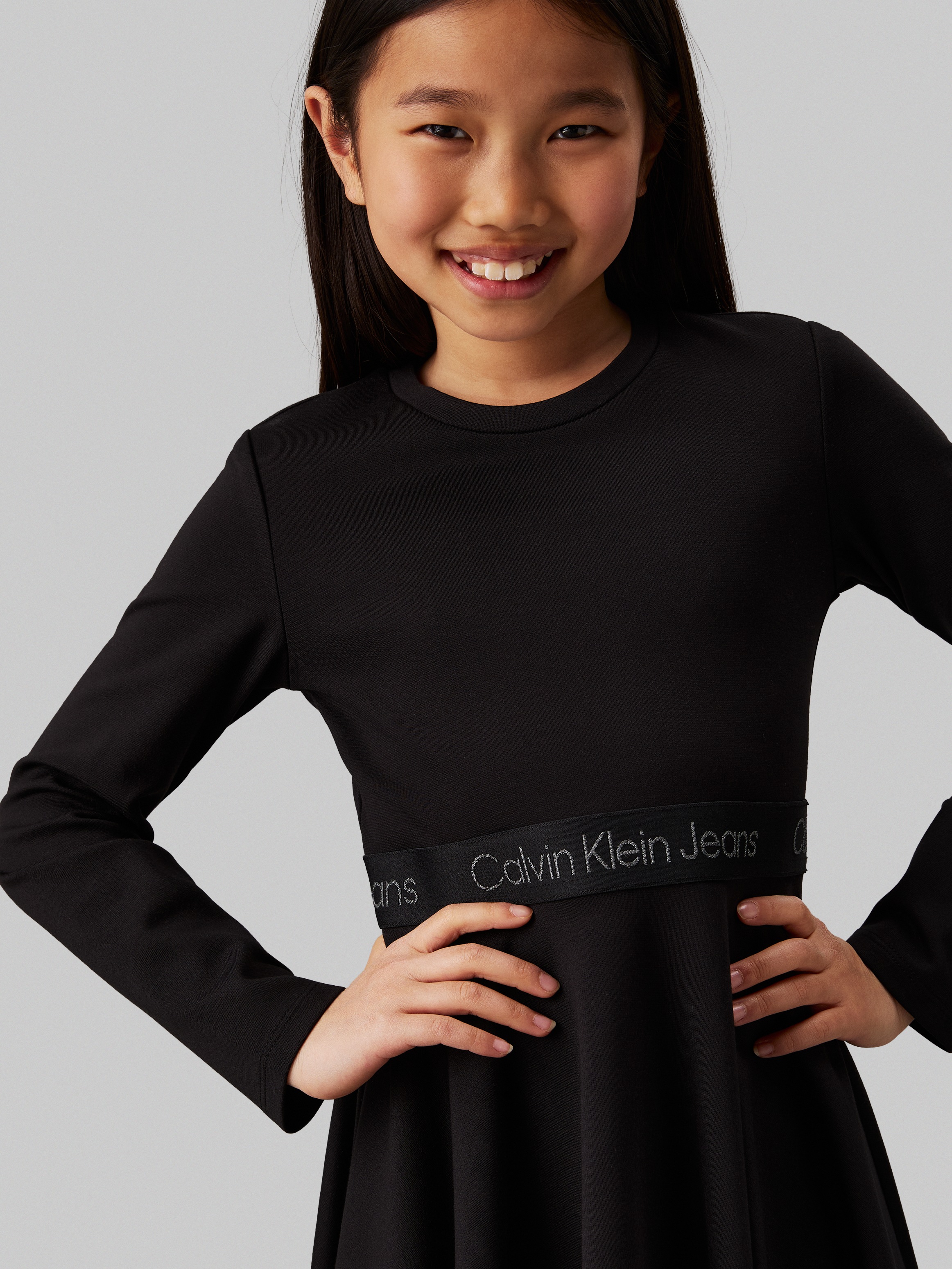 Calvin Klein Jeans Skaterkleid »Ls Logo Tape Punto Dress« für Kinder bis 16 Jahre und mit Logoschriftzug