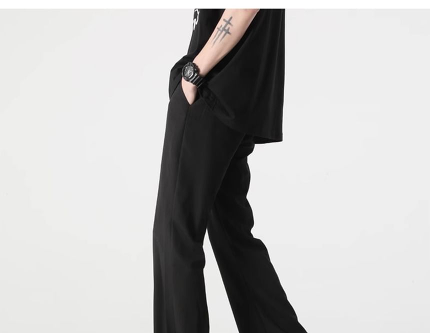 Kimeya - Hoge taille, effen, wijde broek