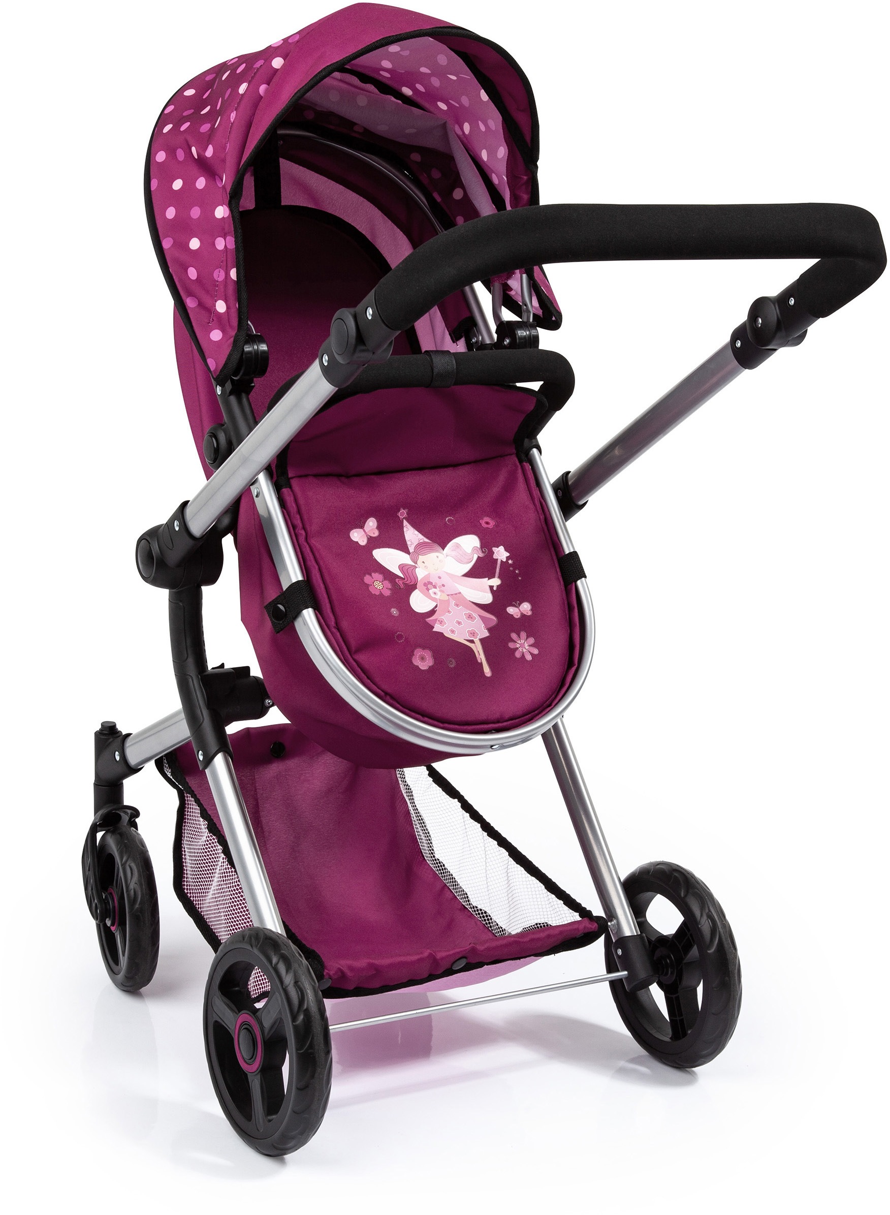 Bayer Kombi-Puppenwagen »Vario, Bordeaux« inkl. Wickeltasche
