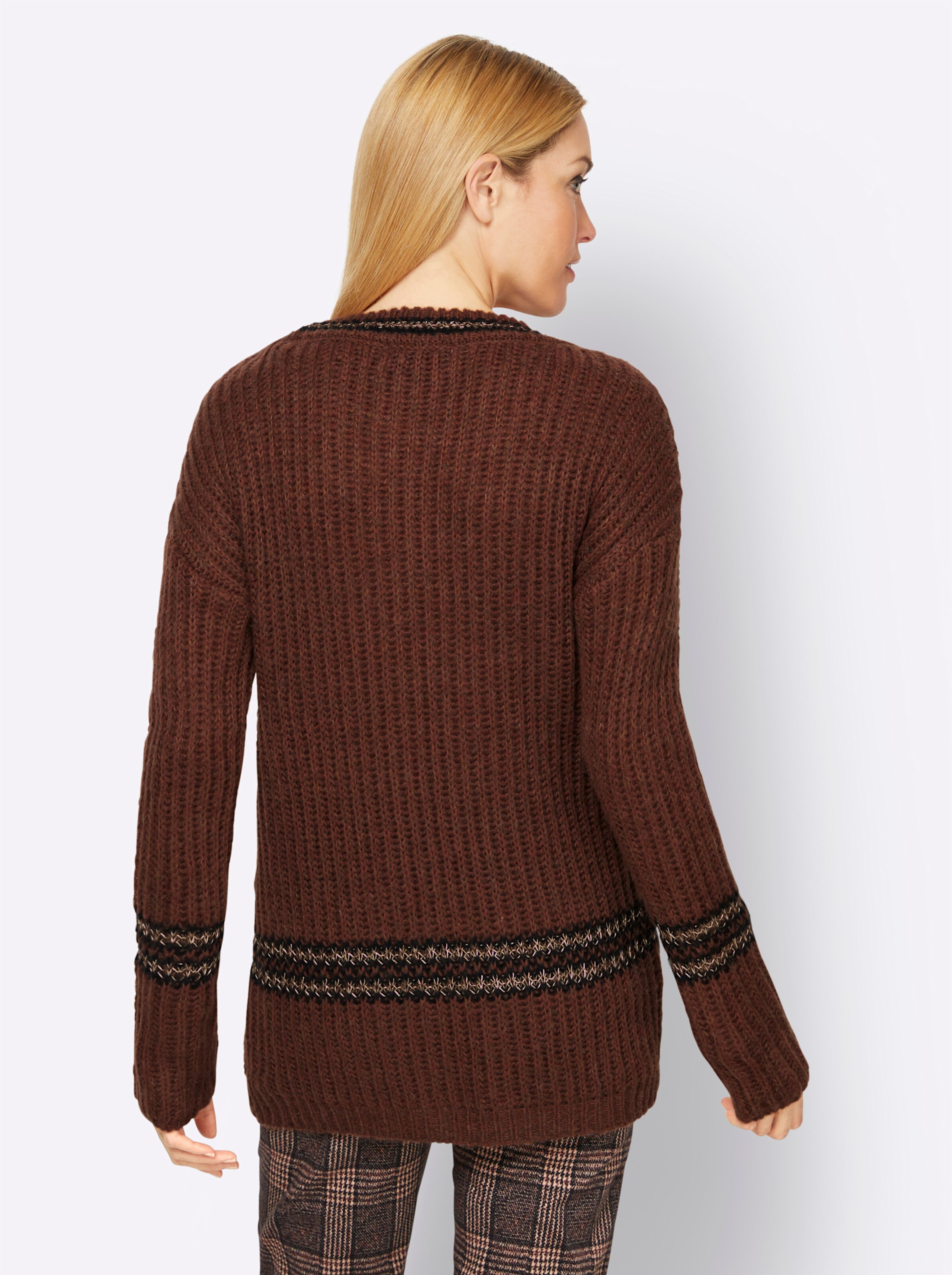heine Pullover in braun-schoko-meliert