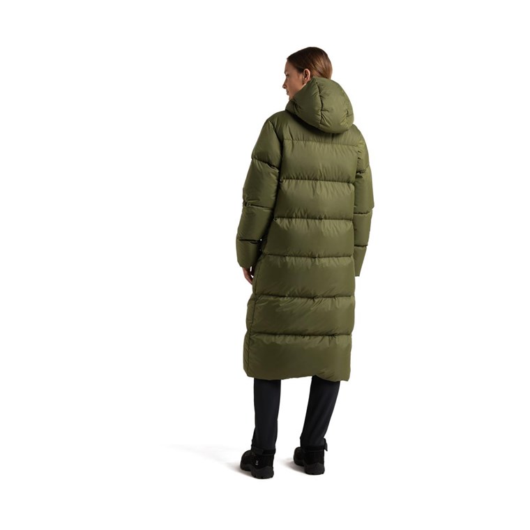Haglöfs Long Down Parka Women Olive Green