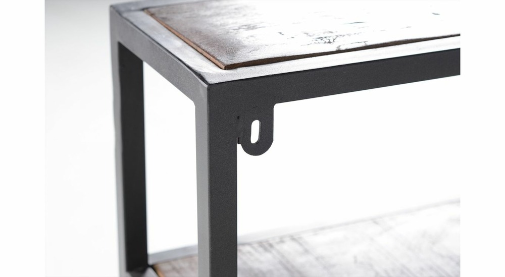Etagère murale bois, métal marron 80x18x80cm - bois-métal