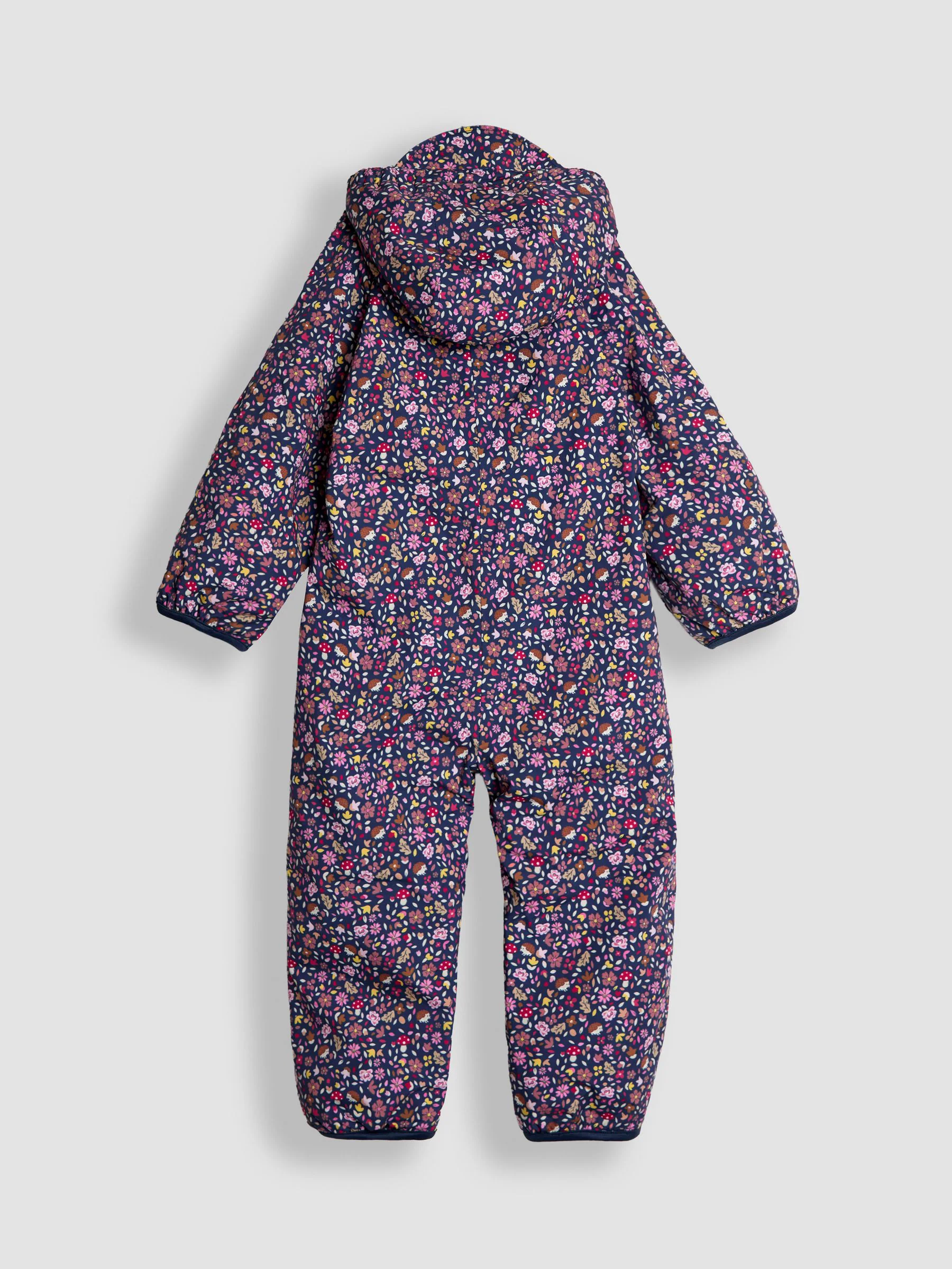 Marineblauw egel - JoJo Maman Bébé - Waterdicht regenpak met fleecevoering