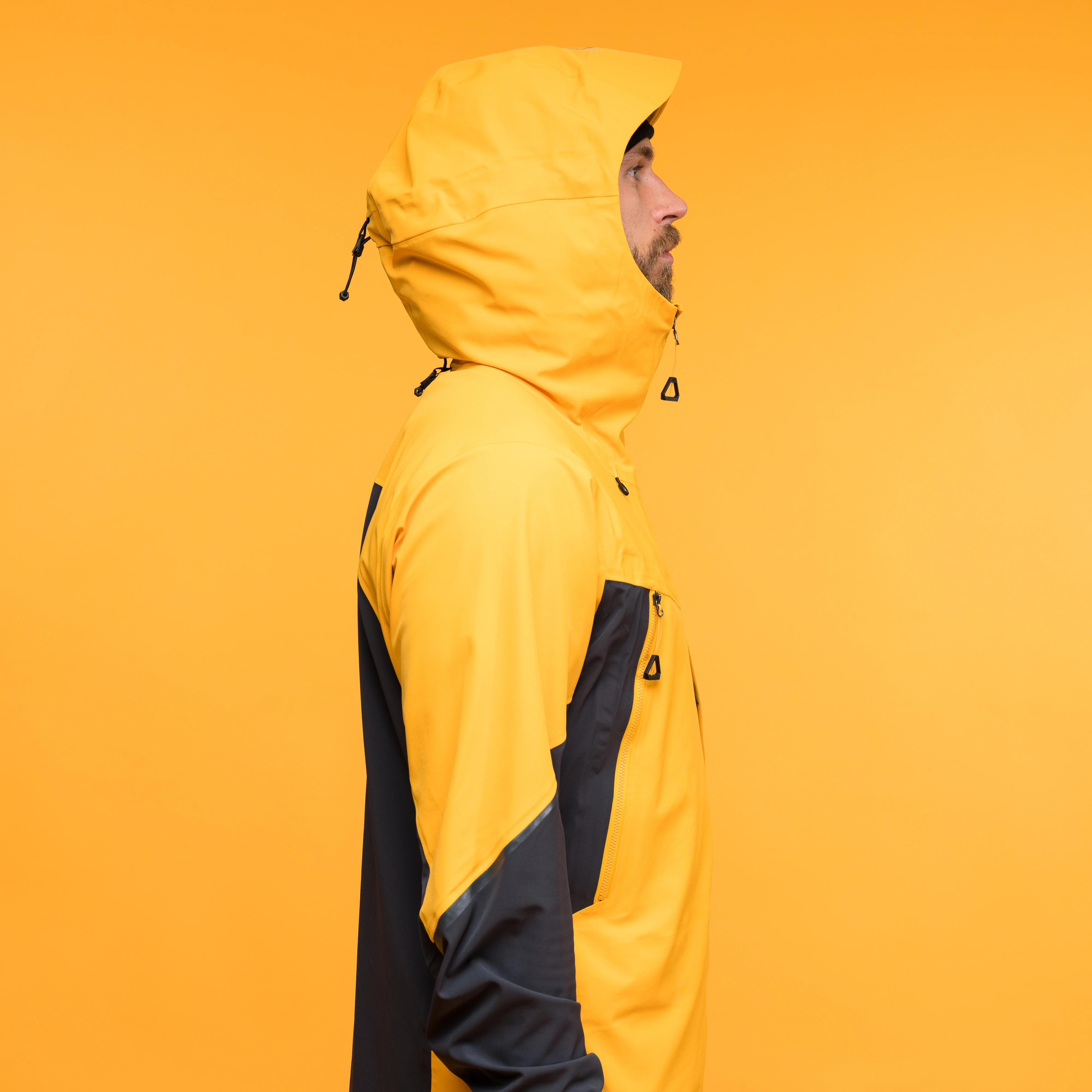 Y MountainLine Hybrid Softshell Jacket Men Mango Yellow / Dark Shadow Grey