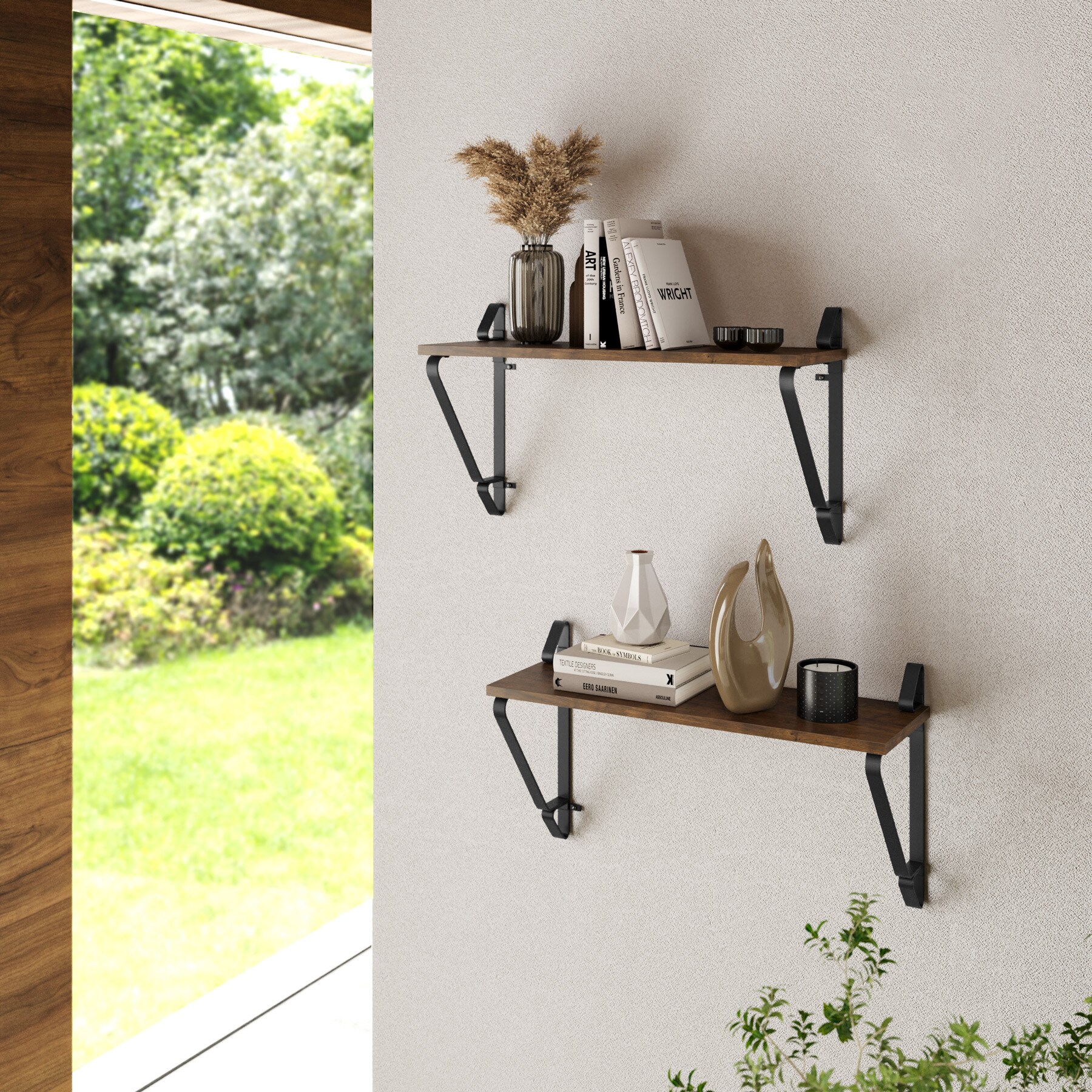 tectake® 2er Set Wandregal, Industrial Style, Belastbarkeit je Regal 15 kg, 60 x 20 x 33,5 cm
