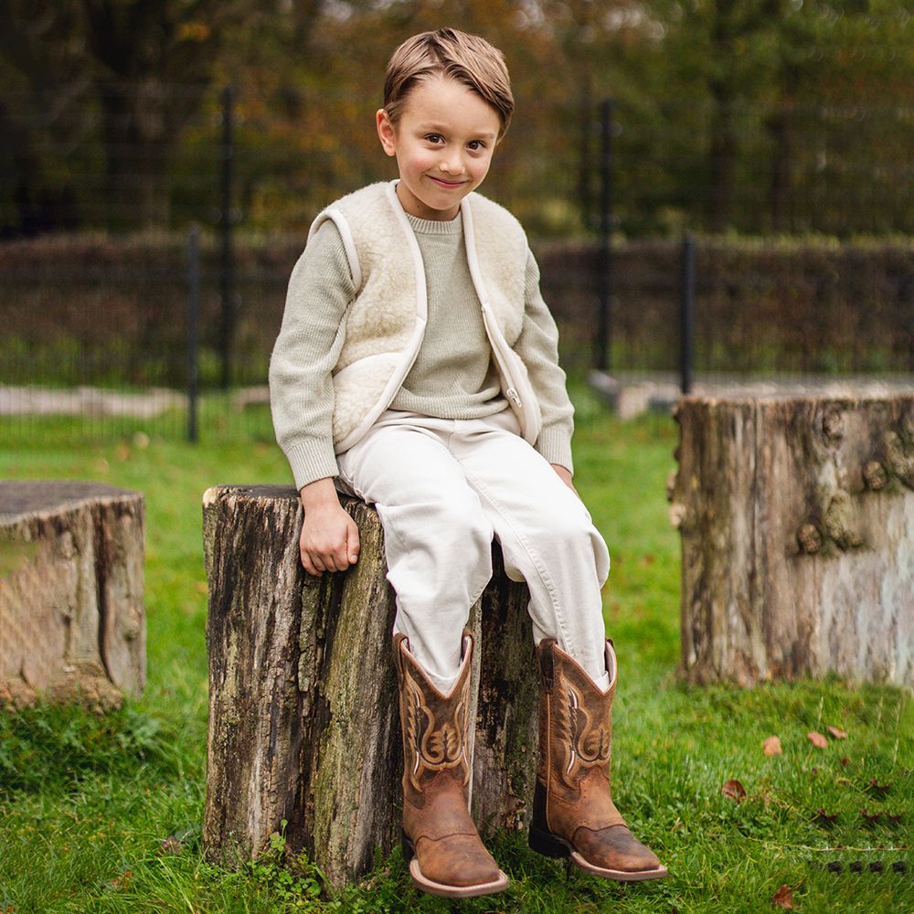 Moonrise kids wollen vestje met rits beige