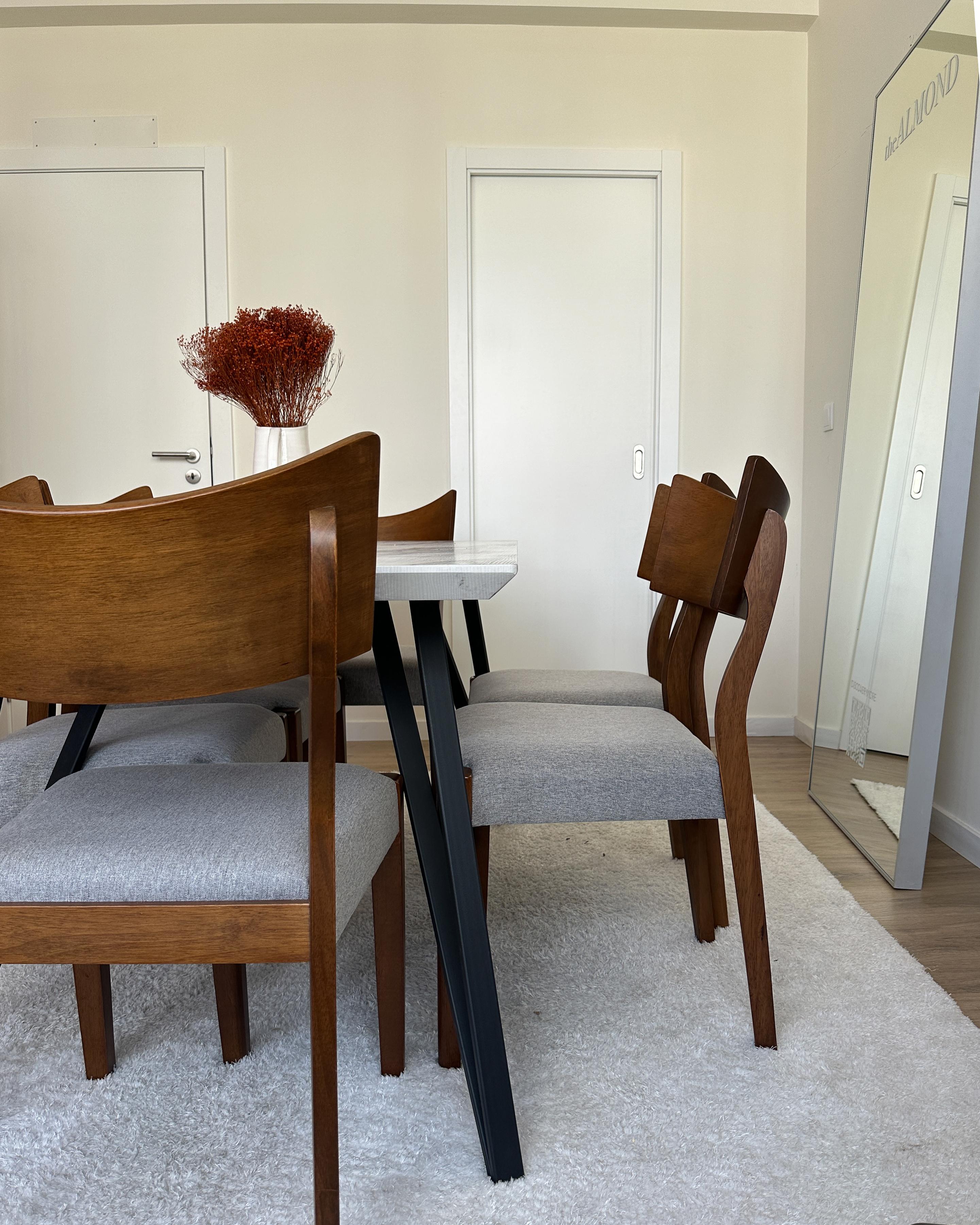 Set van 2 eetkamerstoelen EDEN Hout Lichtgrijs