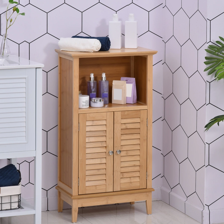 HOMCOM Badezimmerschrank natur