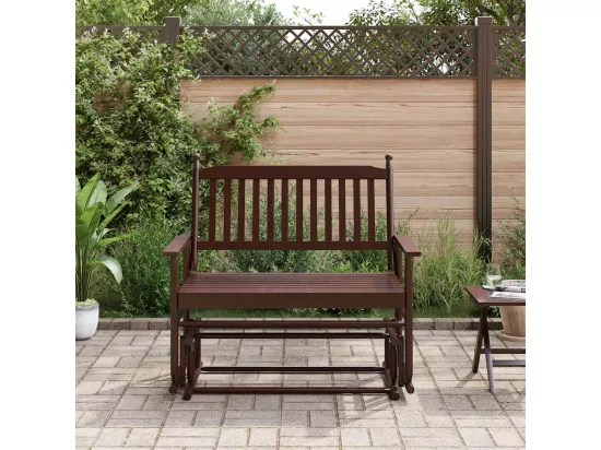 Banc balancelle marron 118x70x104,5 cm bois massif de peuplier