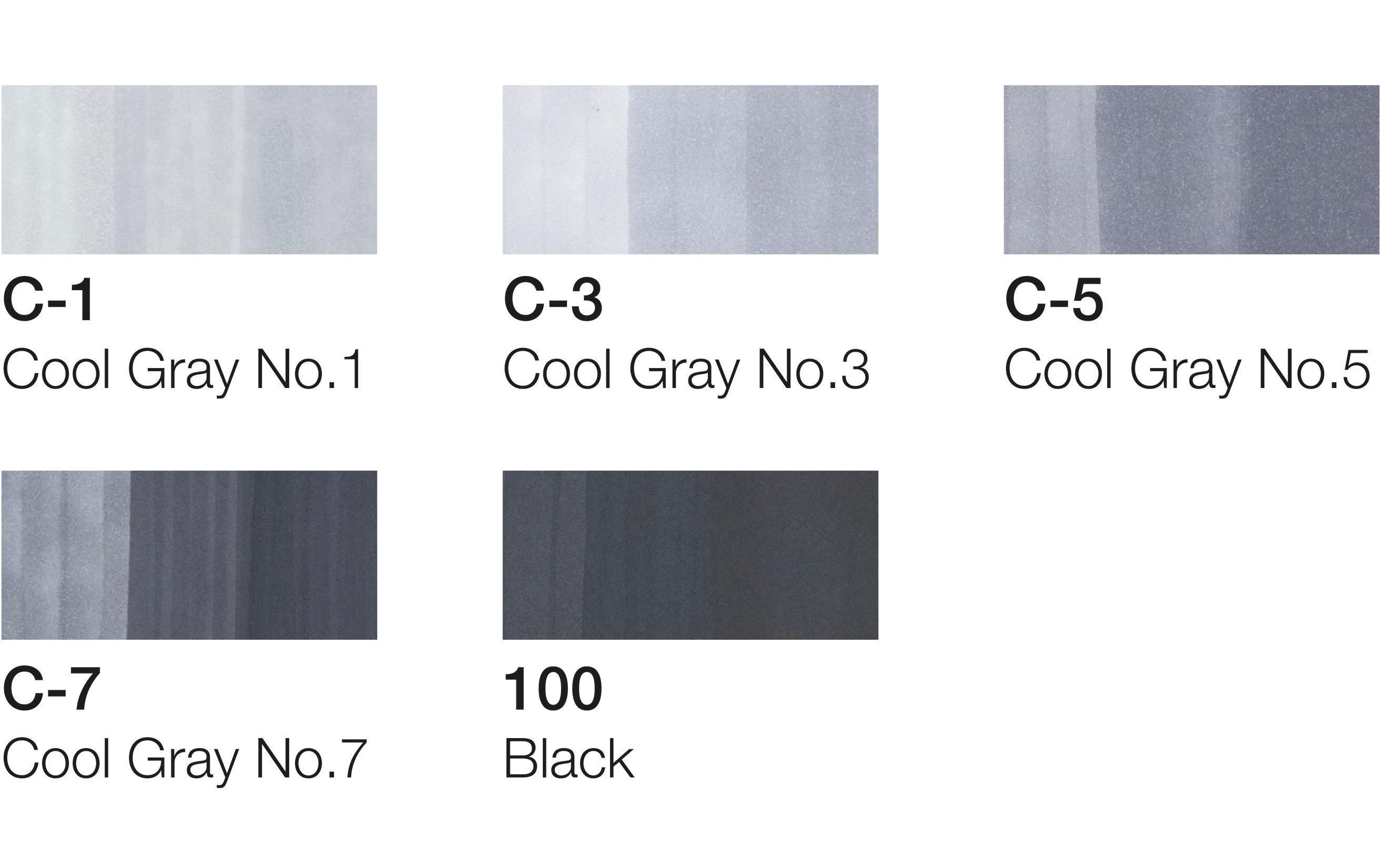 Grafikmarker Ciao 5+1 Set Cool GreyStifteset