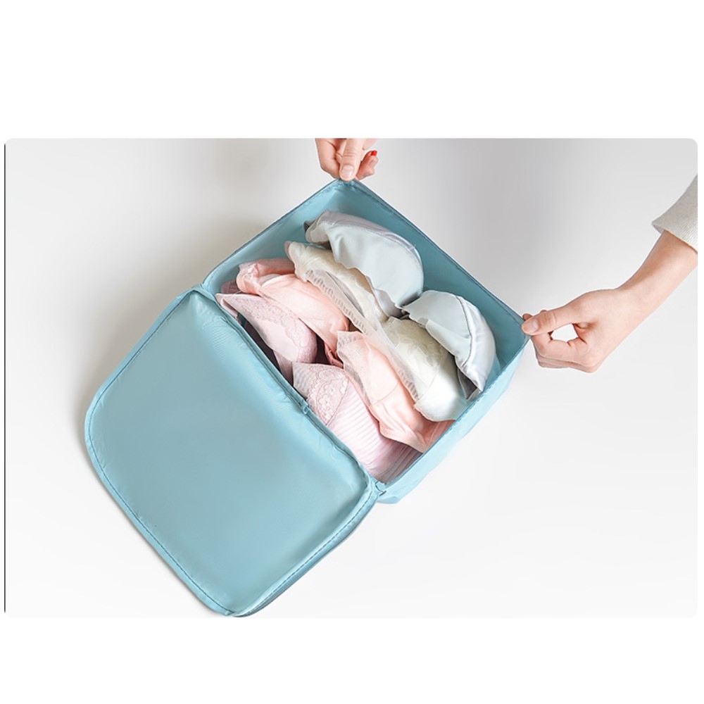 8in1 Spritzwasserfester Koffer Organizer Reise Gepäck Kompressions Kleidertaschen Set - Hellbraun